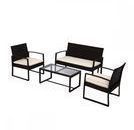 Outsunny 4-Pc. Cushioned Outdoor Rattan Patio Set