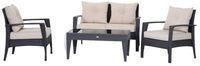 Outsunny 4 Piece Outdoor Rattan Wicker Loveseat & Chair Set