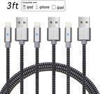 Pack of 3 Braided Lightning Cables