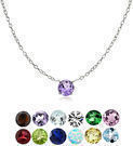 Sterling Silver Birthstone Choker Neclace